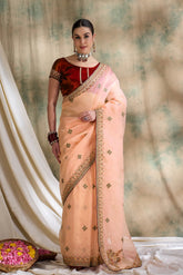Womens Fashion Ethnic Peach Color Sarees-MLSHWSA1614PCH0ONE